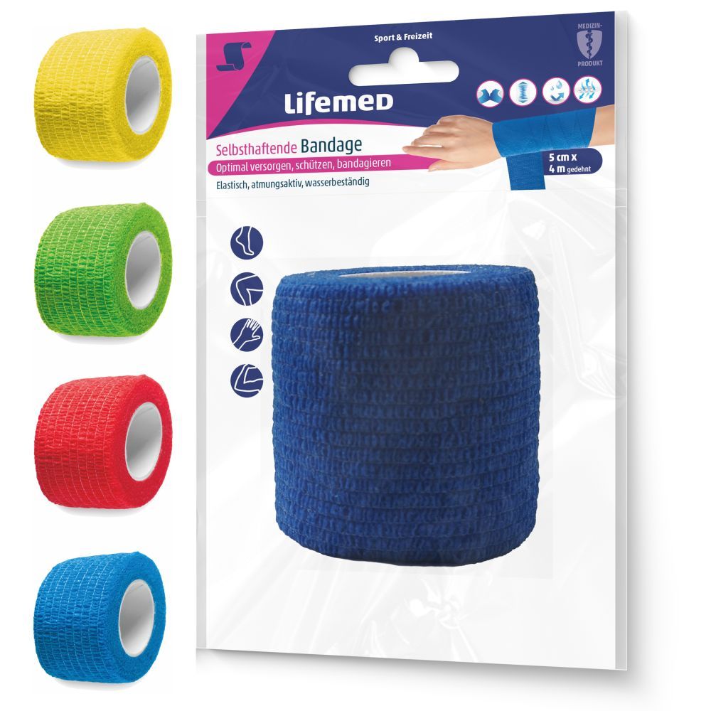 Lifemed Selbsthaftende Bandage 5 cm x 4 m 1 Packung Bandage