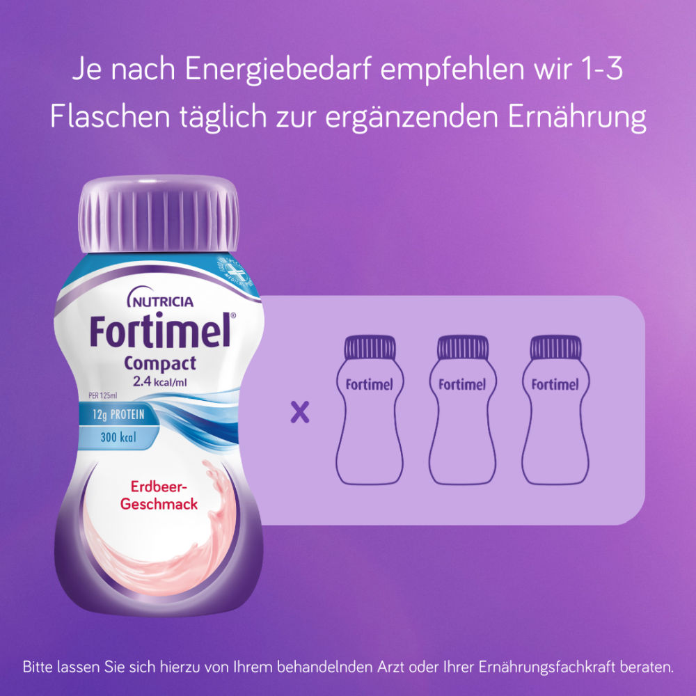 Fortimel Compact 2.4 Trinknahrung Erdbeere 4X125 ml Flüssigkeit