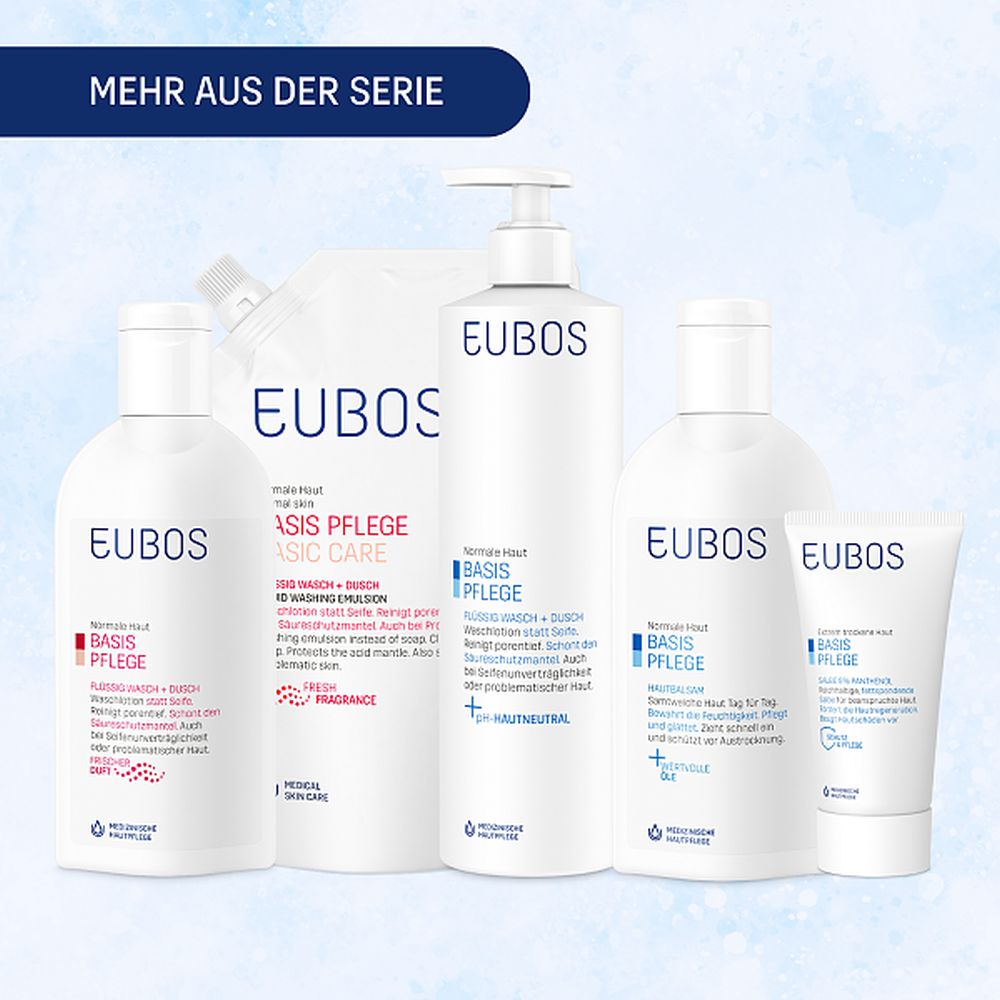 EUBOS Normale Haut BASIS PFLEGE FLÜSSIG WASCH + DUSCH Nachfüllbeutel unparfümiert 400 ml Flüssigkeit