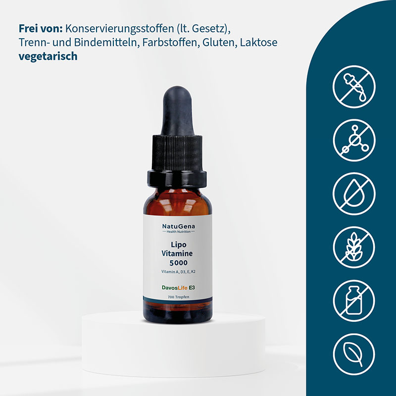 NatuGena Lipo Vitamine 5000 DavosLife E3 700 Tropfen 20 ml Öl