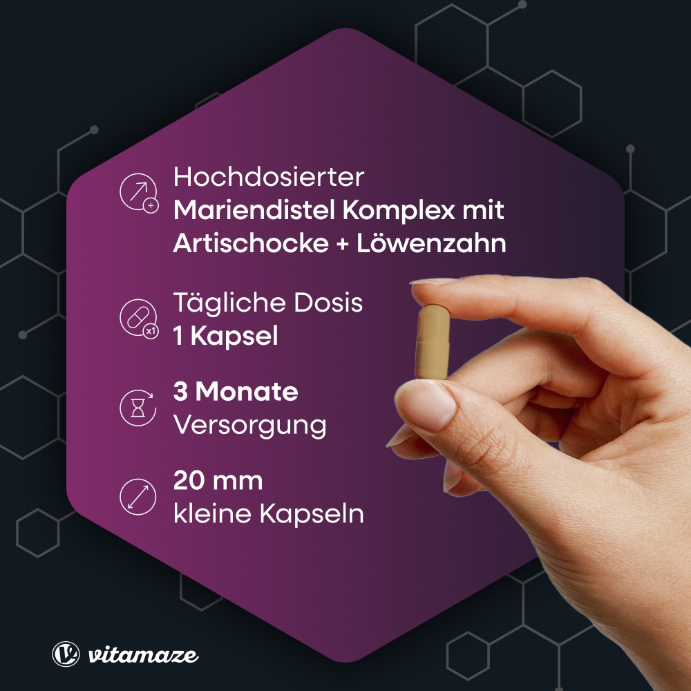 vitamaze MARIENDISTEL KOMPLEX + ARTISCHOCKE + LÖWENZAHN 90 St Kapseln