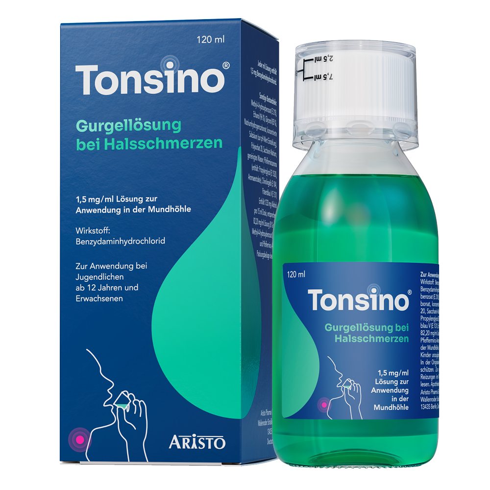 Tonsino Gurgellösung bei Halsschmerzen 120 ml Lösung