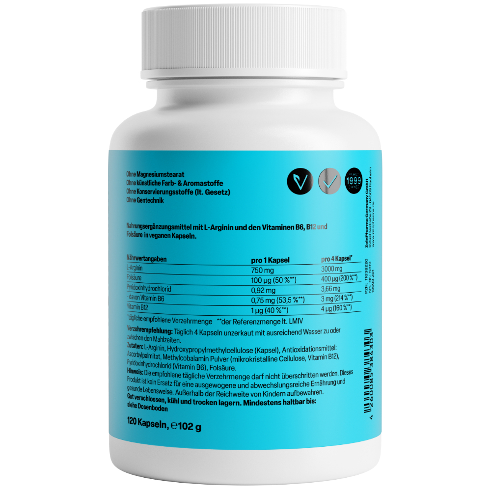 Zein PHARMA Vascorin Arginin 750mg 120 St Kapseln