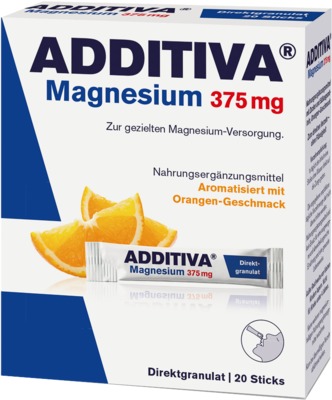 ADDITIVA Magnesium 375 mg Sticks Orange 20 St Granulat