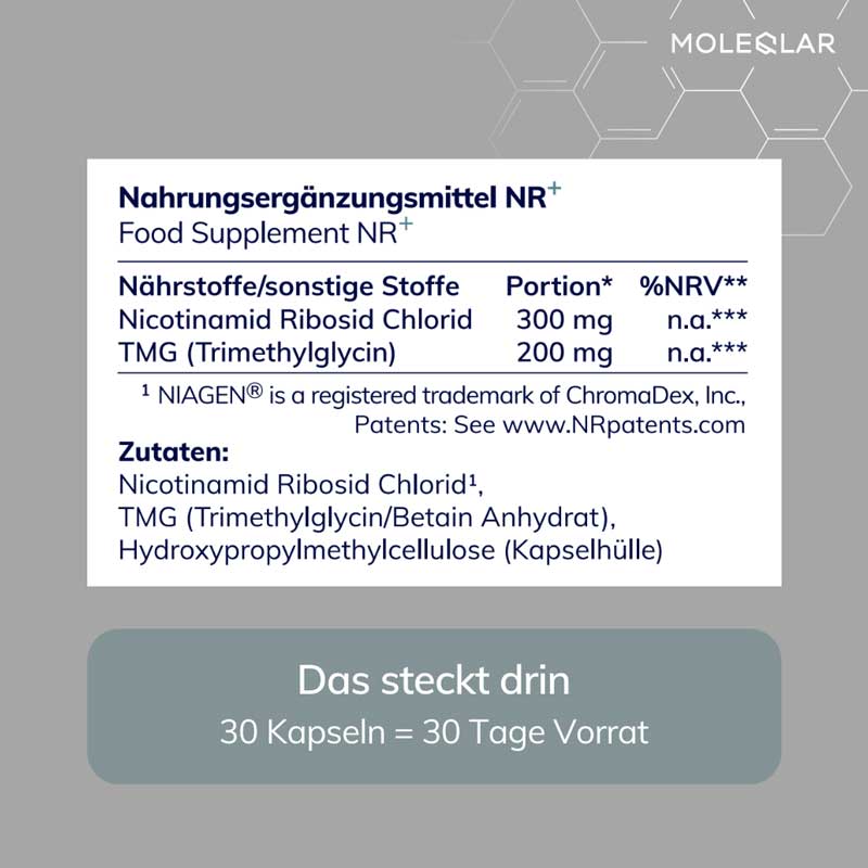 MOLEQLAR NR+ NICOTINAMIDE RIBOSIDE + TMG 30 St Kapseln