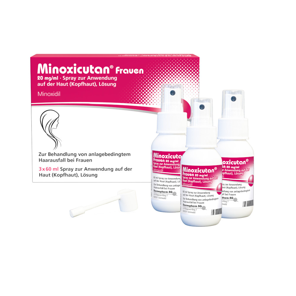 MINOXICUTAN Frauen 20 mg/ml Spray 3X60 ml Lösung