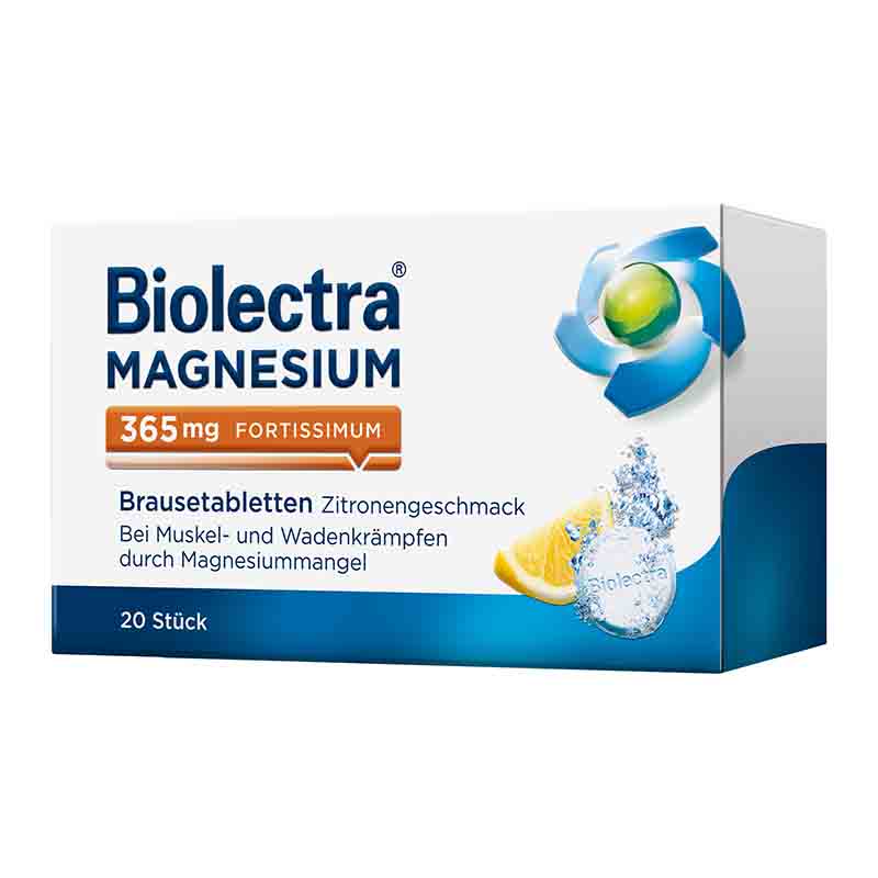 Biolectra MAGNESIUM 365mg  FORTISSIMUM Zitrone  20 St Brausetabletten
