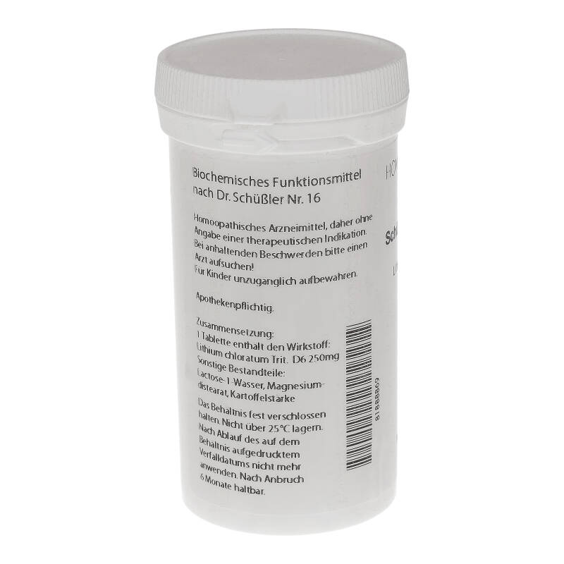 HOMOEOPATHIEFUCHS Schüssler-Salz Nummer 16 Lithium chloratum D6 Biochemie 400 St Tabletten