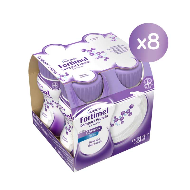 NUTRICIA Fortimel Compact Protein 2,4 kcal/ml Neutraler Geschmack 8X4X125 ml Flüssigkeit