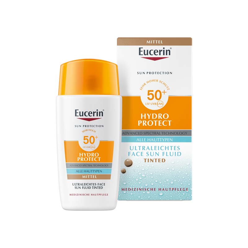Eucerin SUN HYDRO PROTECT MITTEL ULTRALEICHTES FACE SUN FLUID TINTED LSF 50+  50 ml Creme