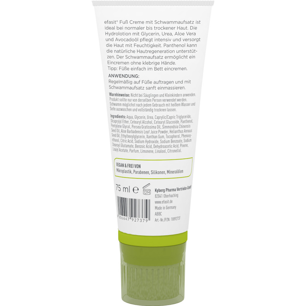 efasit FUSS CREME MIT SCHWAMMAUFSATZ 75 ml Creme