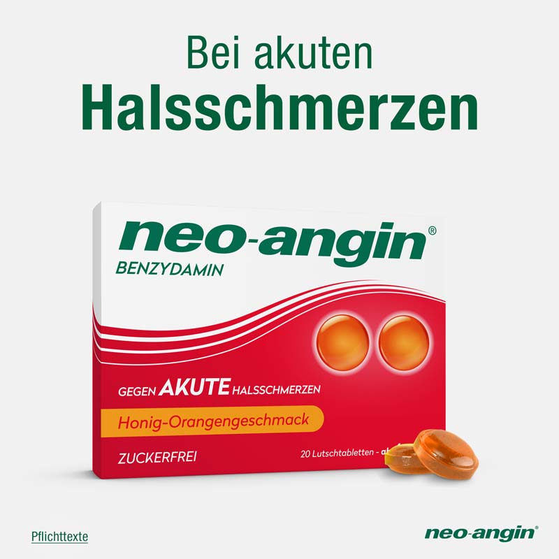 neo-angin BENZYDAMIN gegen AKUTE Halsschmerzen 20 St Lutschtabletten