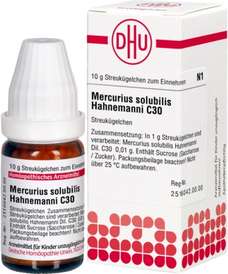 MERCURIUS SOLUBILIS Hahnemanni C 30 Globuli 10 g Globuli