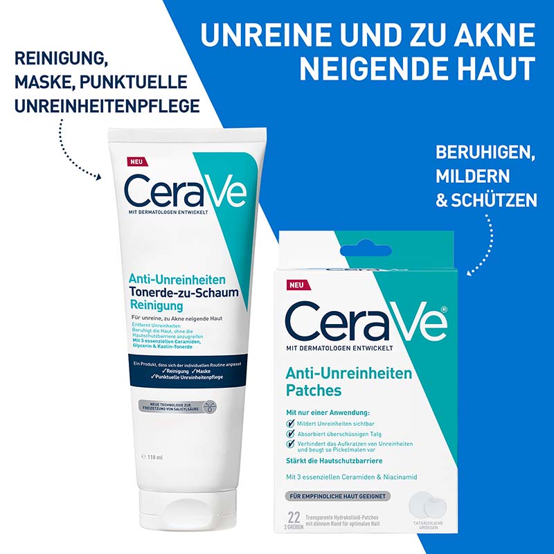 CeraVe Anti-Unreinheiten Tonerde-zu-Schaum Reinigung 118 ml Paste