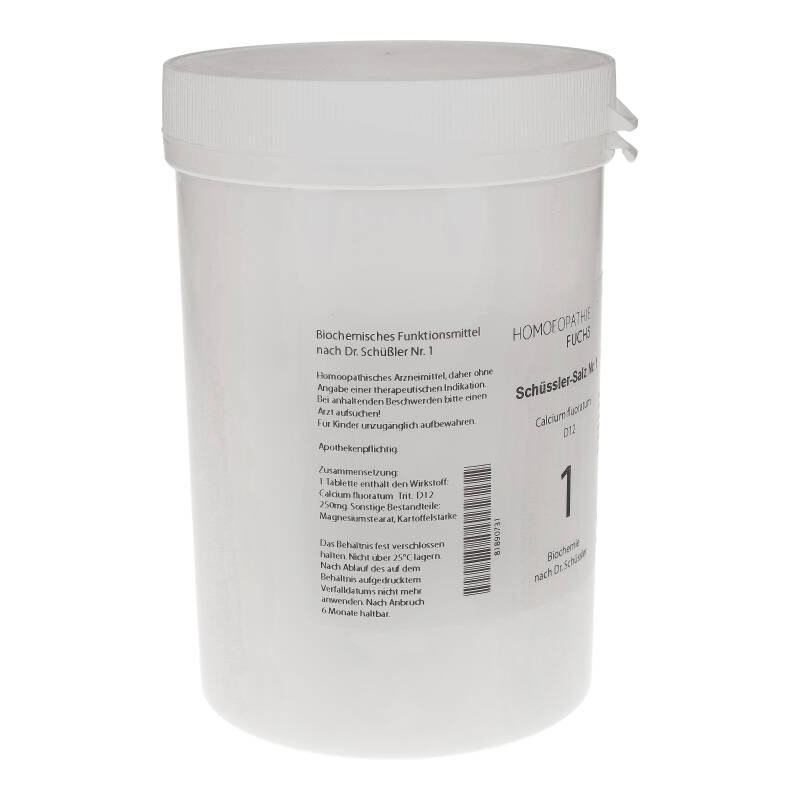 HOMOEOPATHIEFUCHS Schüssler-Salz Nummer 1 Calcium Fluoratum D12 Biochemie 4000 St Tabletten