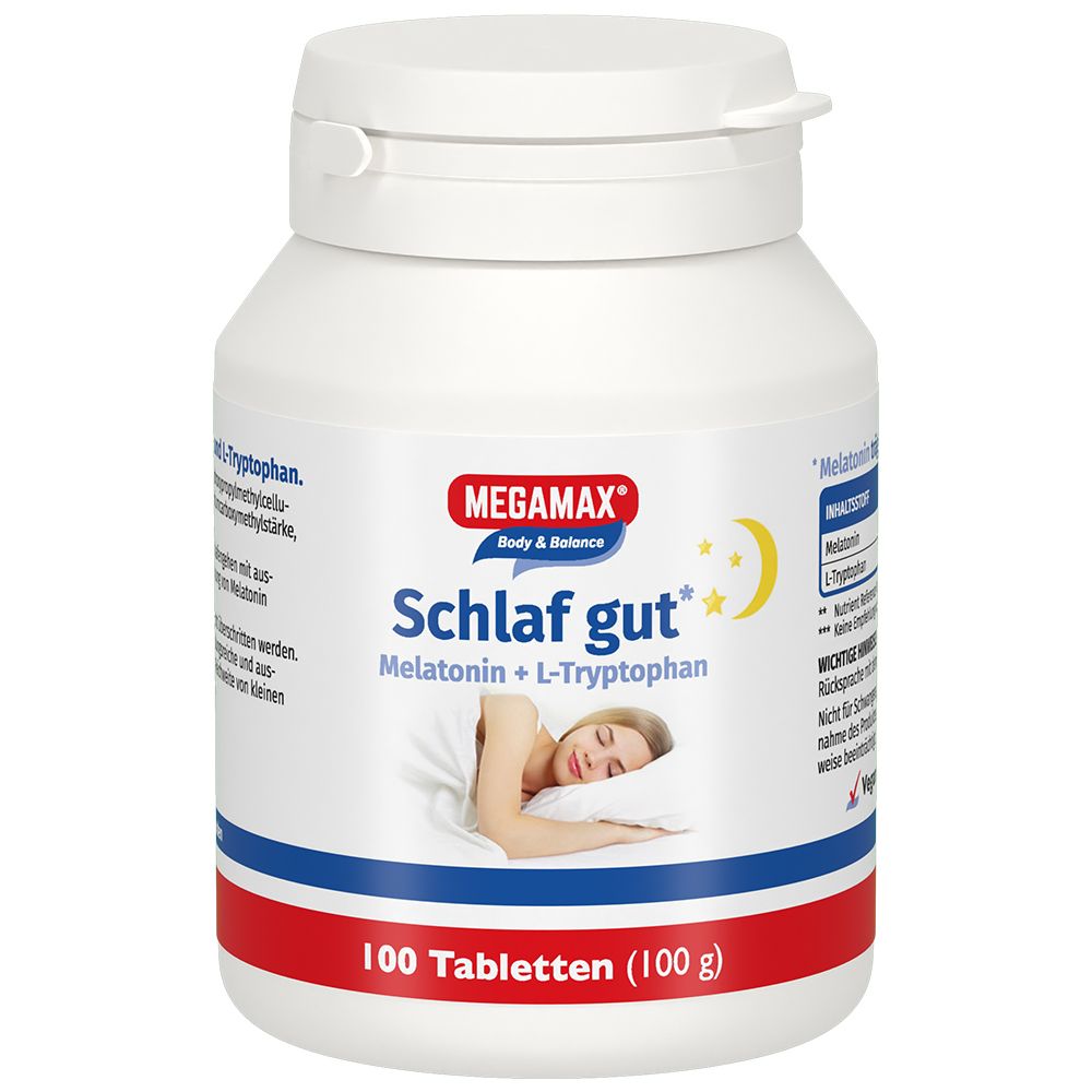 Schlaf gut Melatonin + L-Tryptophan 100 St Tabletten