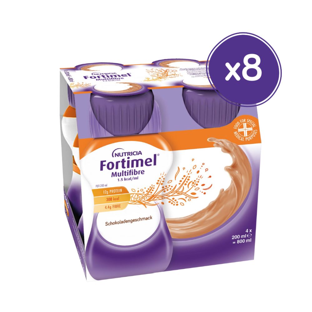Fortimel Multifibre 1.5 kcal Schokoladengeschmack 32X200 ml Flüssigkeit