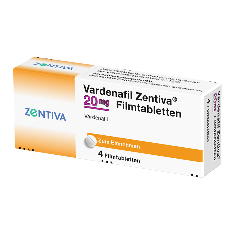 Vardenafil Zentiva 20 mg Filmtabletten 4 St Filmtabletten