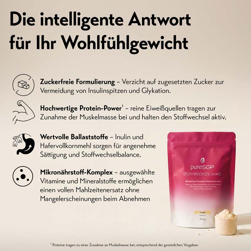 pureSGP STOFFWECHSEL-SHAKE Vanille 450 g Pulver
