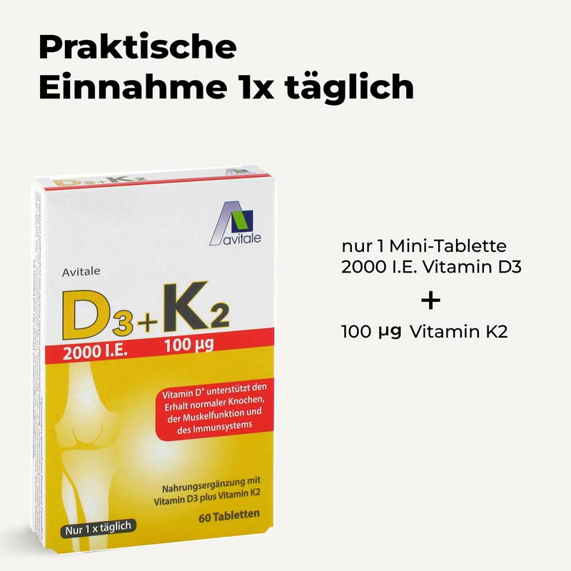Avitale Vitamin D3+K2 2000 I.E.  60 St Tabletten