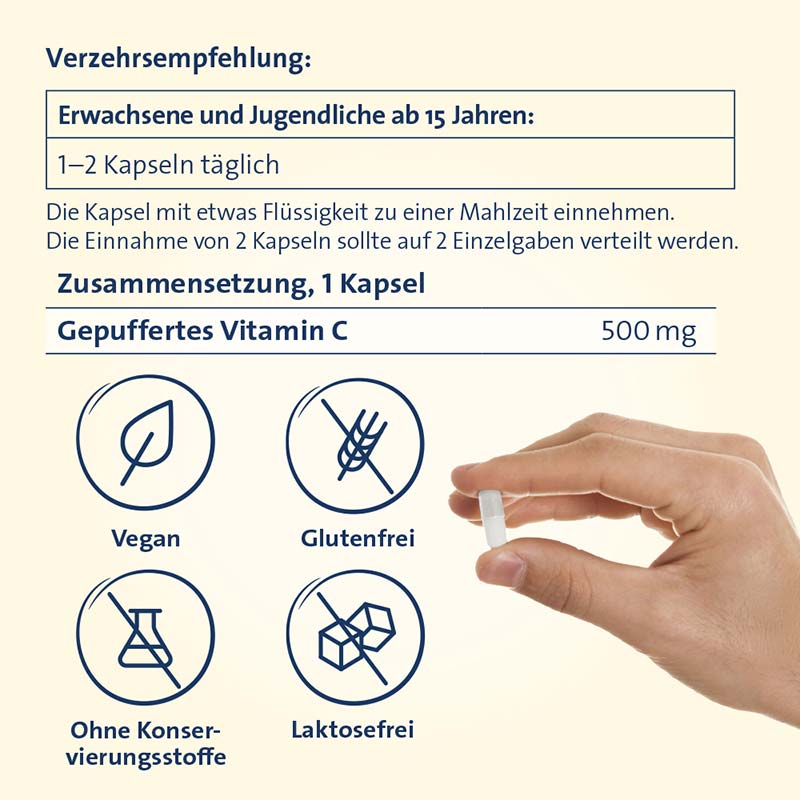 VITAMIN C HEVERT 500 mg GEPUFFERT 60 St Kapseln