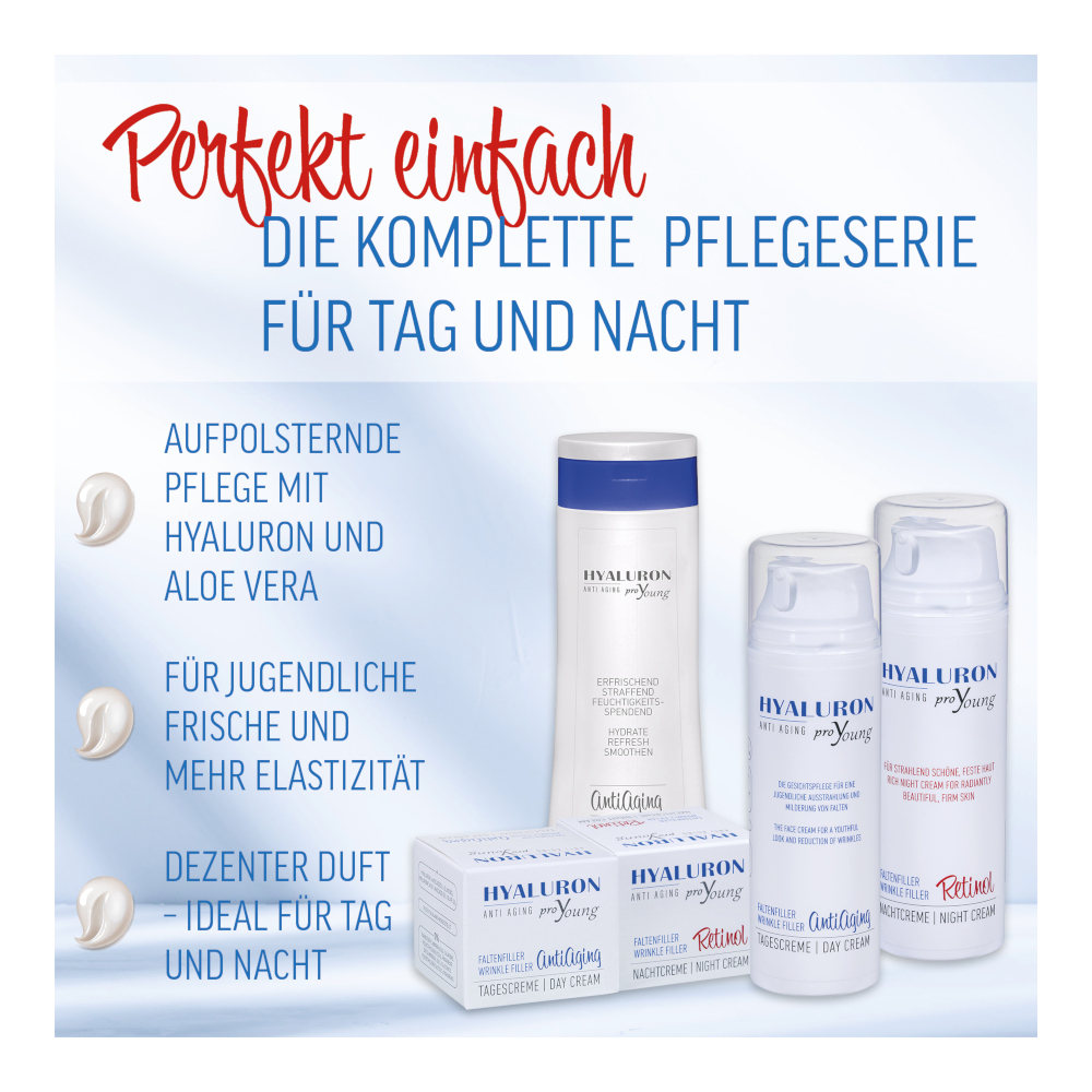 proYoung HYALURON ANTI AGING FALTENFILLER Retinol Nachtcreme 140 ml Nachtcreme