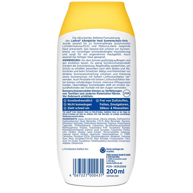 Ladival Allergische Haut Sonnenschutz-Gel LSF 50+ 200 ml Gel