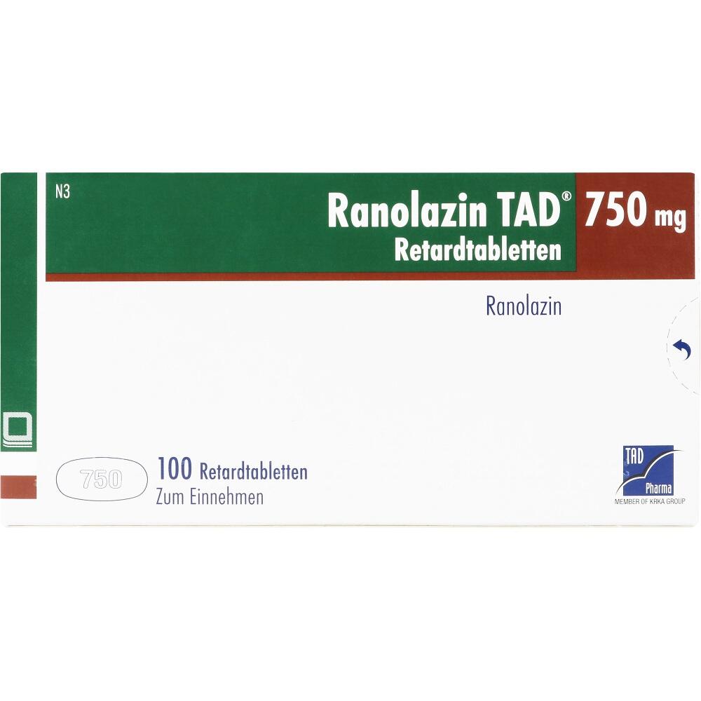 Ranolazin TAD 750 mg 100 St Retard-Tabletten
