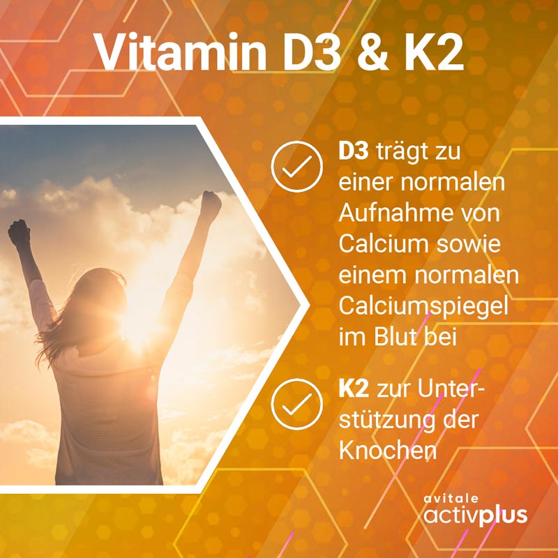 avitale activplus VITAMIN D3 5000 I.E. + K2 DEPOT  180 St Tabletten