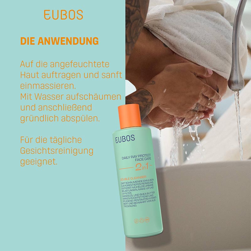 EUBOS DAILY RAY PROTECT FACE CARE 2in1 200 ml Milch