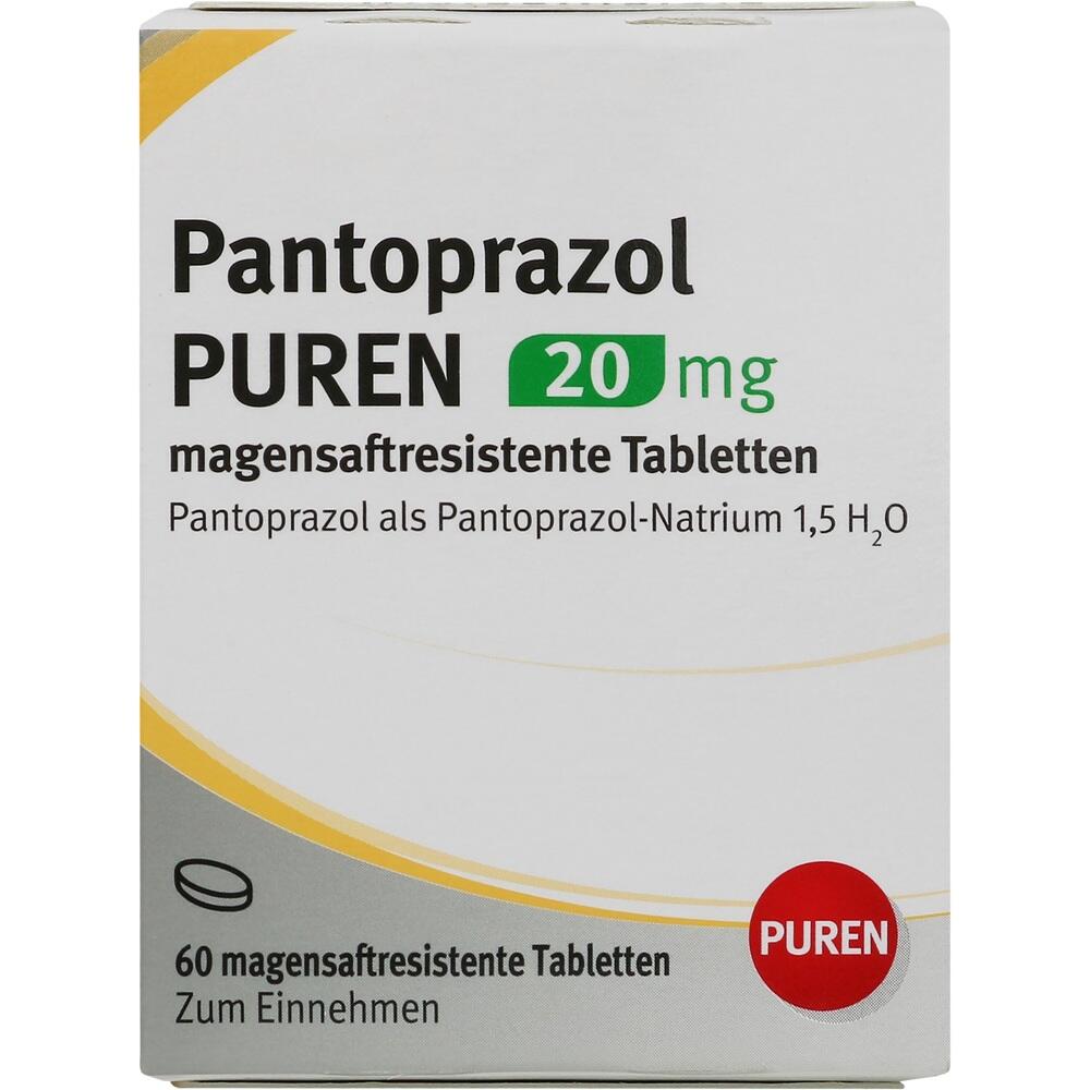 PANTOPRAZOL PUREN 20 mg magensaftres.Tabletten 60 St Tabletten magensaftresistent