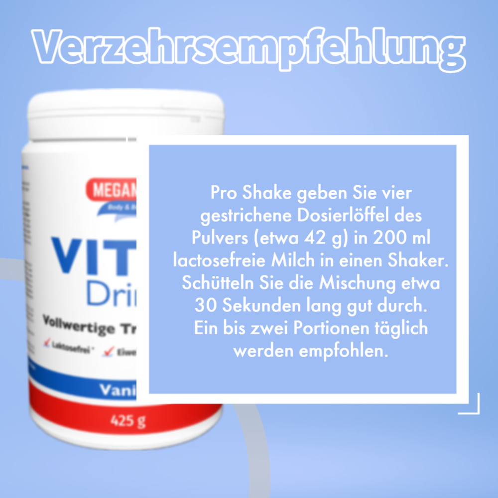 MEGAMAX VITAL-Drink Vanille 425 g Pulver