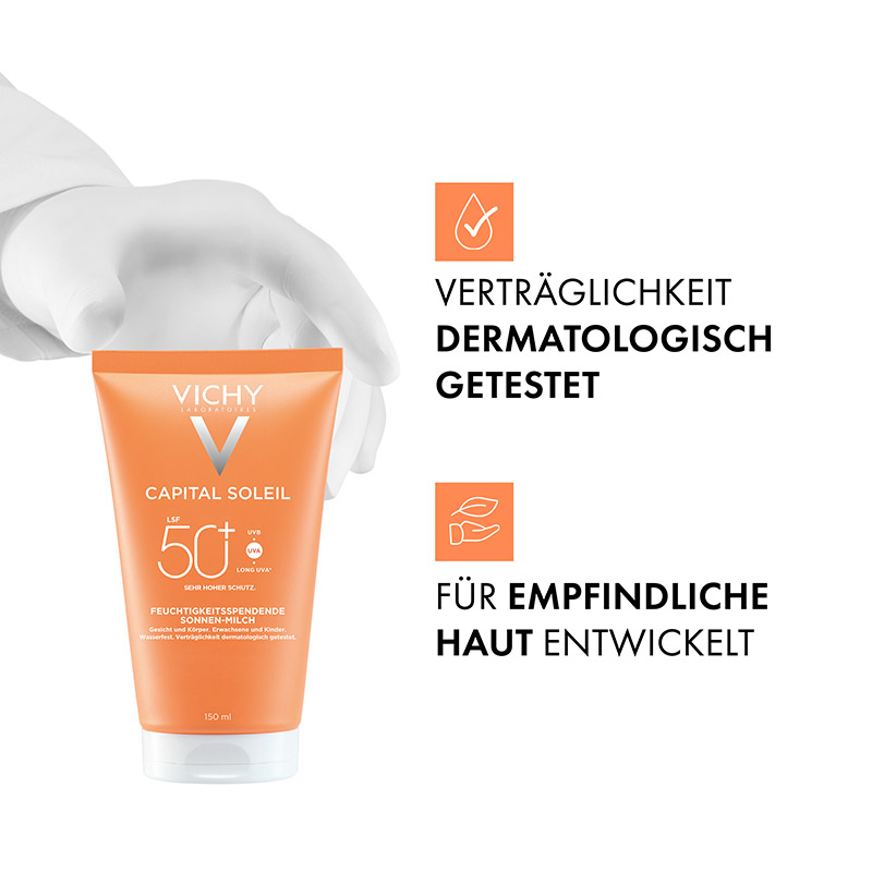 VICHY CAPITAL SOLEIL FEUCHTIGKEITSSPENDENDE SONNEN-MILCH LSF 50+ 150 ml Milch