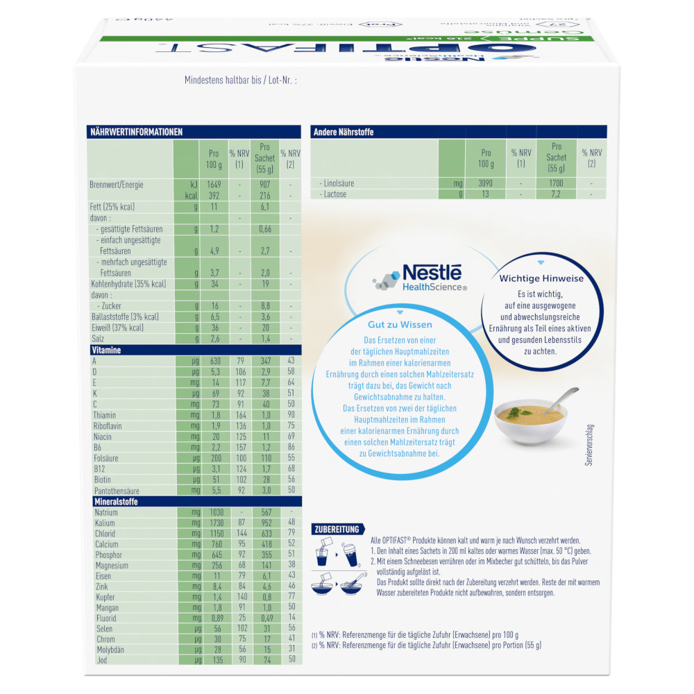 OPTIFAST Suppe Gemüse Geschmack 8X55 g Pulver