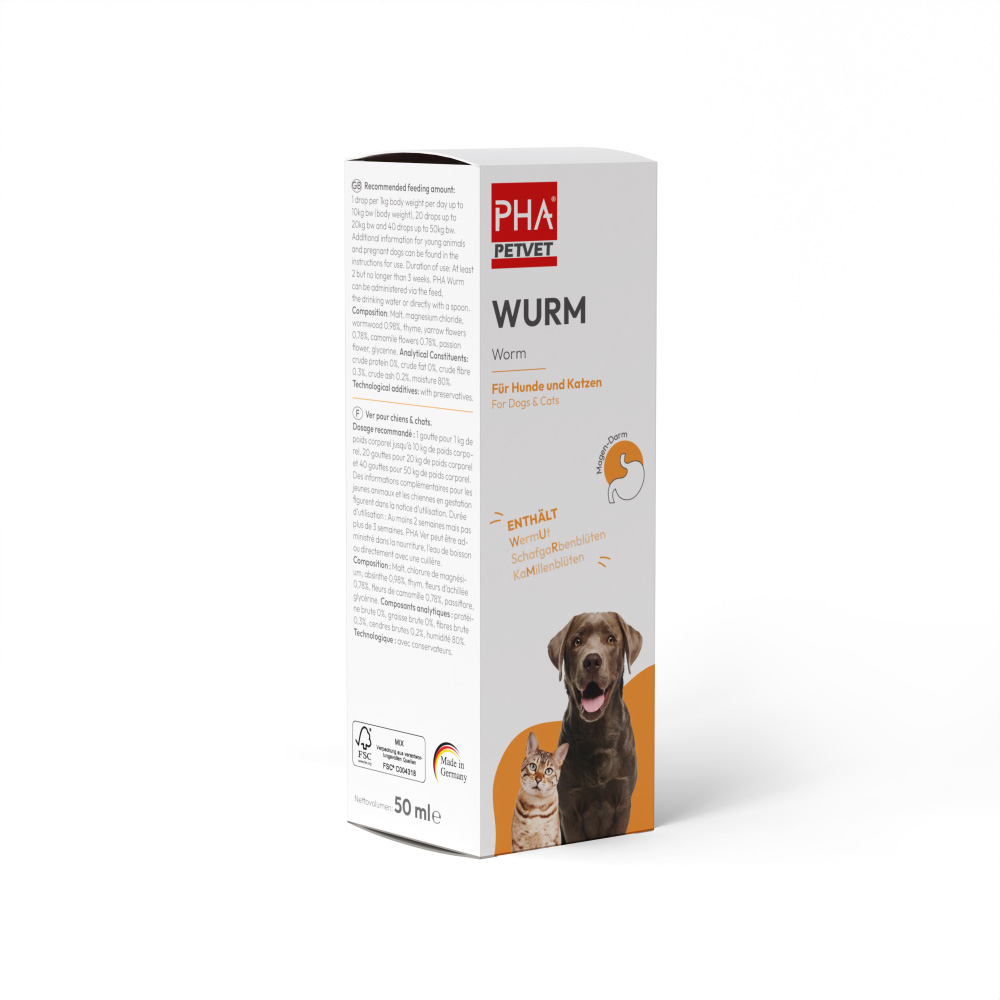 PHA Wurm für Hunde und Katzen 50 ml Tropfen