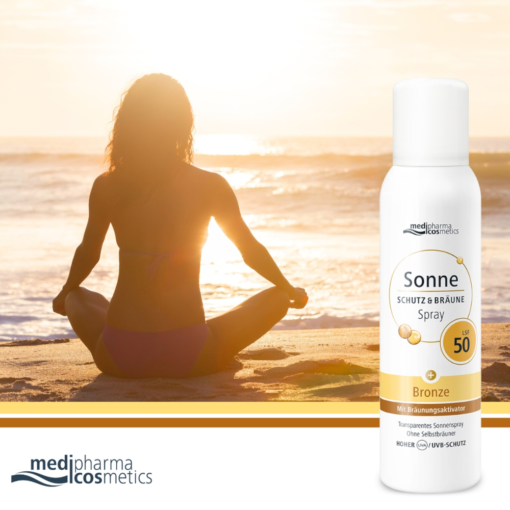 medipharma cosmetics Sonne SCHUTZ & BRÄUNE Bronze LSF 50 Aerosol-Spray 150 ml Spray