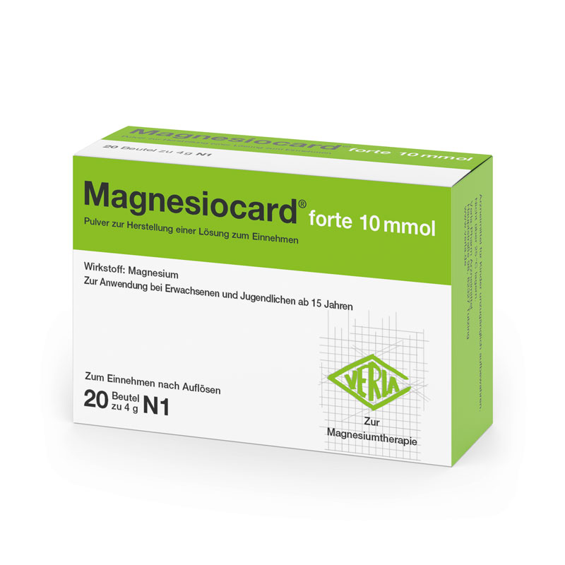 MAGNESIOCARD forte 10 mmol Plv.z.Her.e.Lsg.z.Einn. 20 St Pulver zur Herstellung einer Lösung zum Einnehmen