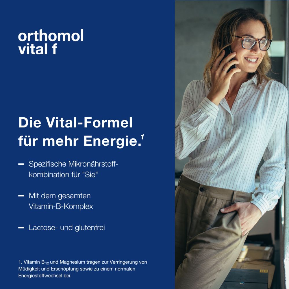 orthomol vital f - Mikronährstoffe mit B-Vitaminen, Omega-3 und Magnesium - Trinkampullen/Kapseln