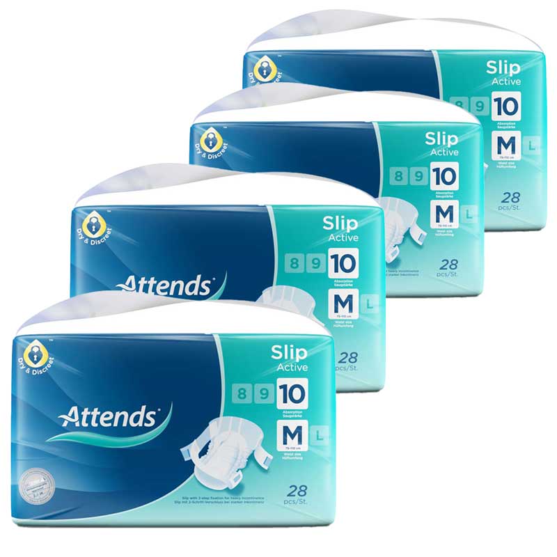 ATTENDS Slip Active 10 medium Box 4X28 St