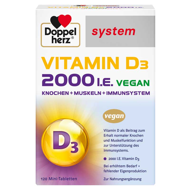 Doppelherz system VITAMIN D3 2000 I.E. VEGAN 120 St Tabletten
