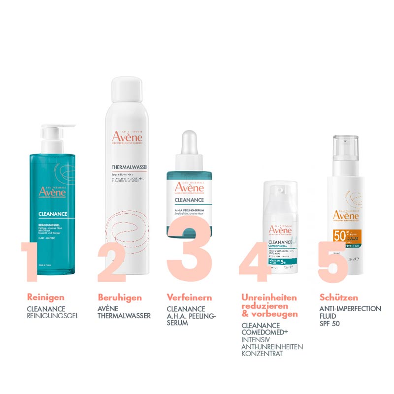Avène Cleanance A.H.A. Peeling-Serum + Avène Cleanance Reinigungsgel  30 ml Konzentrat