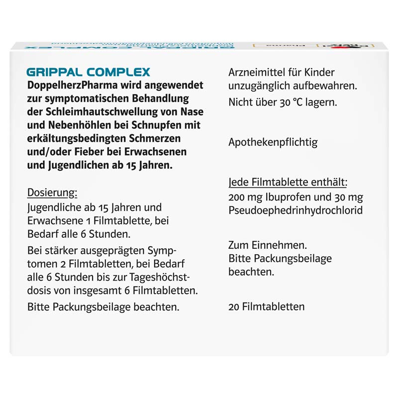 Doppelherz Pharma GRIPPAL COMPLEX 20 St Filmtabletten