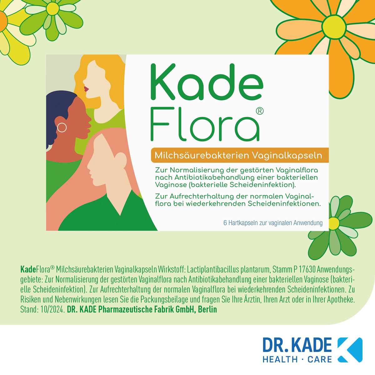 Kade Flora Milchsäurebakterien Vaginalkapseln 6 St Vaginalkapseln