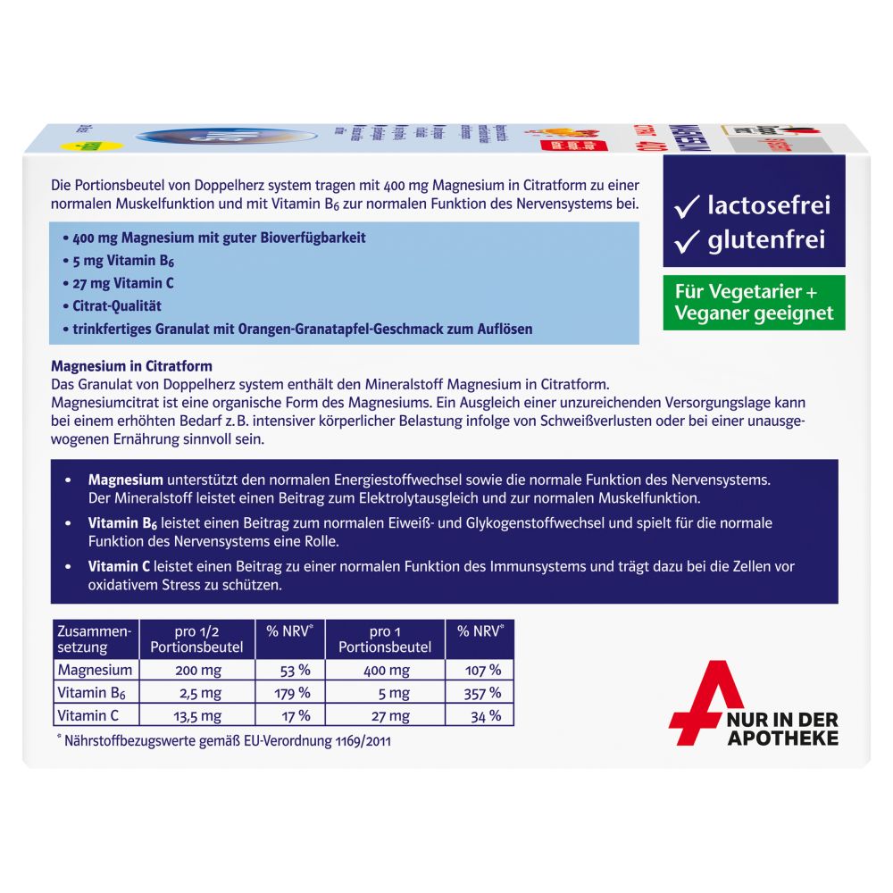 Doppelherz system MAGNESIUM 400 CITRAT 20 St Granulat