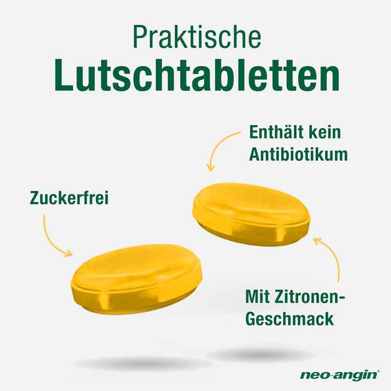 neo-angin BENZYDAMIN gegen AKUTE Halsschmerzen ZITRONEN-GESCHMACK 40 St Lutschtabletten