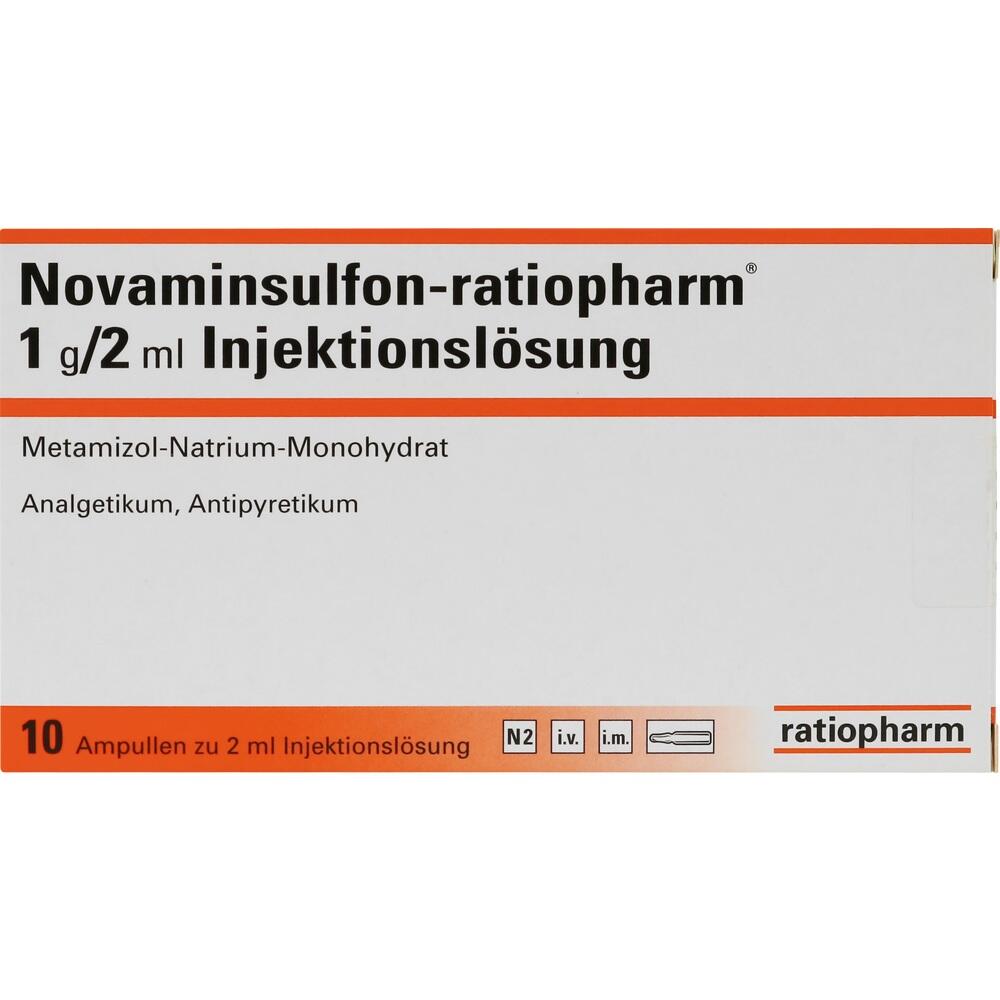 NOVAMINSULFON ratioph.1 g/2 ml Inj.Lsg.Ampullen 10 St Injektionslösung