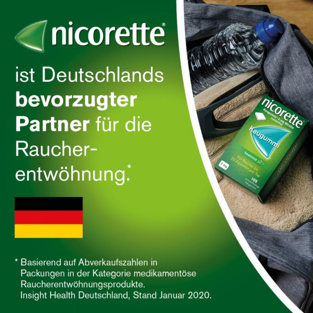 nicorette 4 mg Nikotinkaugummi freshfruit zur Raucherentwöhnung 105 St Kaugummi