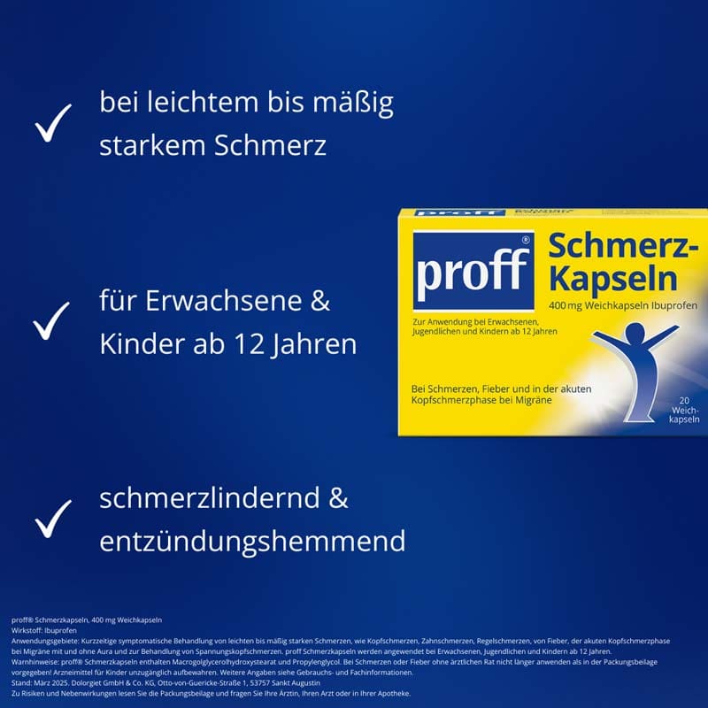 Proff Schmerzkapseln 400mg 20 St Weichkapseln