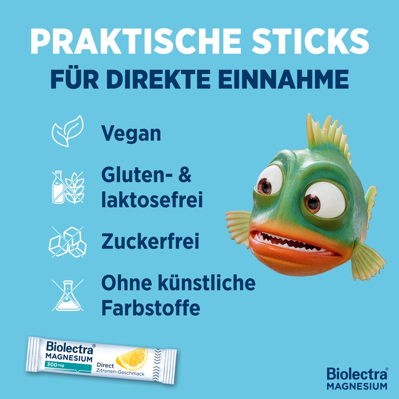 Biolectra MAGNESIUM 300mg Direct Zitrone 60 St Pellets