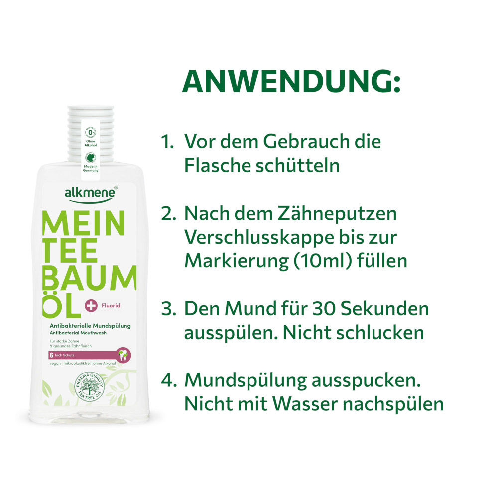 alkmene MEIN TEE BAUM ÖL Antibakterielle Mundspülung 500 ml Spüllösung
